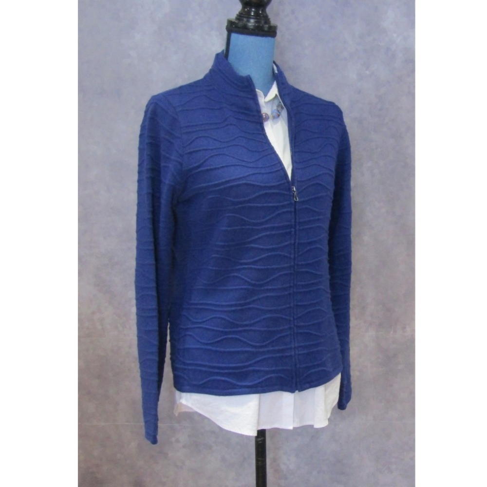 Coldwater Creek Royal Blue Zip Front Cardigan Sz S